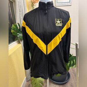 US Army Military Jacket Windbreaker Small Physical Fitness Black Yellow Female
